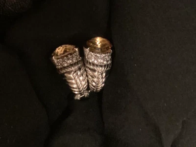 Judith Ripka Silver 925 Topaz & CZ Omega Back Pierced Earrings - Image 1 of 4