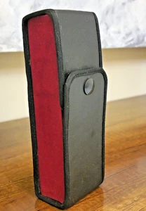 Vintage French Eyeglasses Case Leather Look Red Velvet Interior 1998 France - Picture 1 of 16