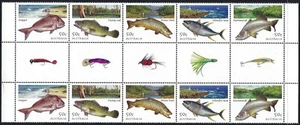 2003 Australia SG# 2282/86 Angling Fishing gutter strip of 10 mint MUH MNH - Picture 1 of 1