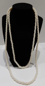 Vintage Costume Jewelry 2 - 3 strand white Necklaces Lot 83 - Picture 1 of 7
