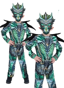 Drachen Kostüm Jungen Mythical Dragons Kostüm Outfit + Maske + Flügel - Bild 1 von 5