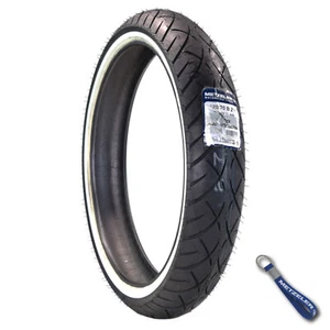 Neumático delantero REINF Metzeler ME 888 Marathon Ultra blanco pared 120/70B21 con llavero - Imagen 1 de 9