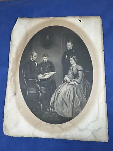 Grabado de placa de acero C.1868 LINCOLN FAMILY, MOORE & Co. 111 Nassau St. New York - Imagen 1 de 9
