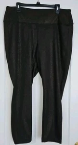 Apt. 9 Womens Ponte Leggings XXL Short Black Gold Shimmer Tummy Control NWT HU - Picture 1 of 8