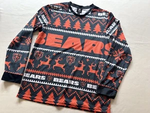 Chicago Bears Ugly Christmas Sweater Style 2 Piece Pajama Set Men's Size MEDIUM - Picture 1 of 12