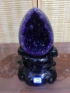 5 Pfund + Natürliche Amethyst Geode Dinosaurier Ei Quarz Kristall Probe Heilung + Ständer - Bild 1 von 7