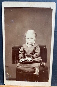 Antique CDV Photo 1800s Victorian Little Girl Waterloo Iowa - Picture 1 of 2