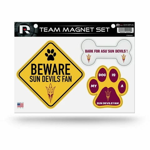 NEW! ARIZONA STATE SUN DEVILS PET DOG MAGNET SHEET SET BEWARE FAN LICENSED Cover