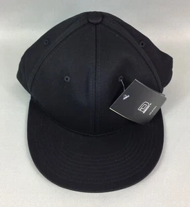 DECKY Baseball Hat Mens Black Plain Flat Bill Cap Snap Back Adjustable NWT - Picture 1 of 3