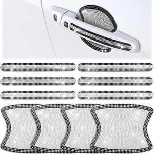 10 Pieces Bling Car Door Handle Protector Rhinestone Universal Car Handle Cover - Picture 1 of 12