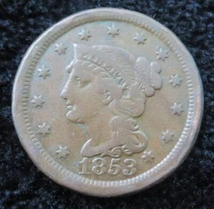 1853 Large Cent * Better Grade * Nice Eye Appeal * 3537 - Picture 1 of 2