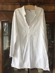 Girls White Cotton Embroidered Tunic From St Barth Size 5-7 - Picture 1 of 9