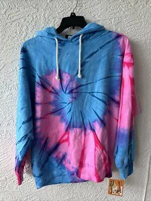 Jon Lauren Womens Tie Dye Drawstring Multicolor Pullover Hoodie Size L BRAND NEW - Изображение 1 из 4