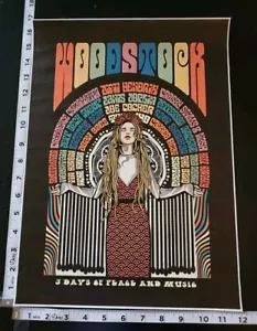 Woodstock 1969 Music Festival Canvas Poster Unframed 12"x17" Approximately B2 - Picture 1 of 1