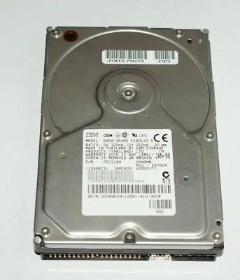 IBM DHEA-36480 IDE HARD DRIVE 6.4GB Wiped and formatted - Image 1 of 3