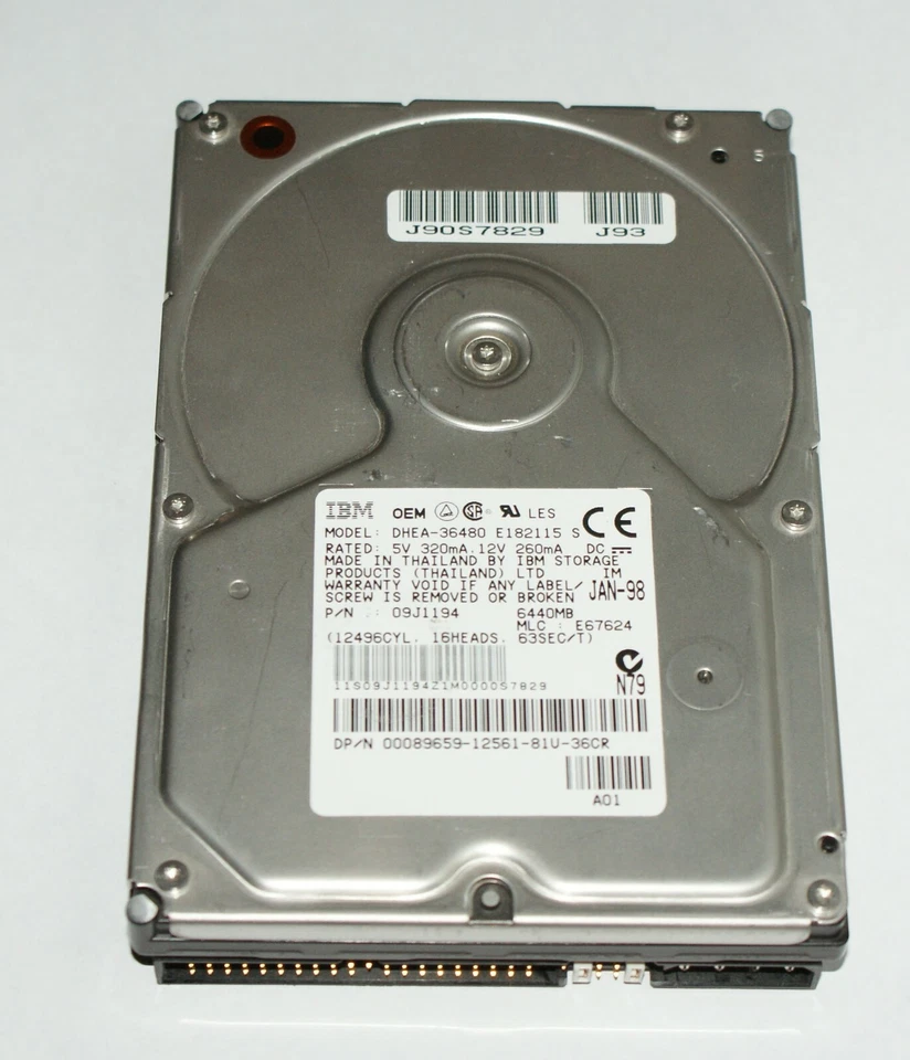 IBM DHEA-36480 IDE HARD DRIVE 6.4GB Wiped and formatted - Image 1 of 3