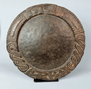 Yoruba Wood Circular Divination Board Face & Figures Ifa Tablero Babalawo Orula - Picture 1 of 2