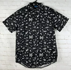 Star Wars Shirt Men's Medium Button Up All Over Print Tie Fighter Star Fight - Picture 1 of 4