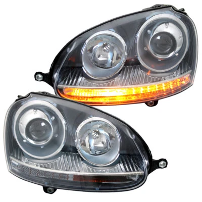 Scheinwerfer Klarglas für VW Golf 5 V Bj. 2003-2008 Schwarz Xenon Optik - Bild 1 von 4