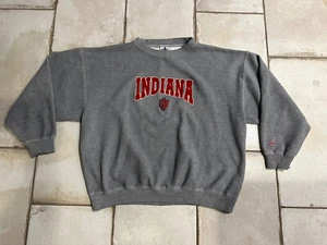 Vintage Indiana University Hoosiers Sz XXL Crewneck Sweatshirt Gray Bob Knight - Picture 1 of 6