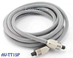 15ft. Premium Toslink Digital Audio Optical Cable/ Cord
