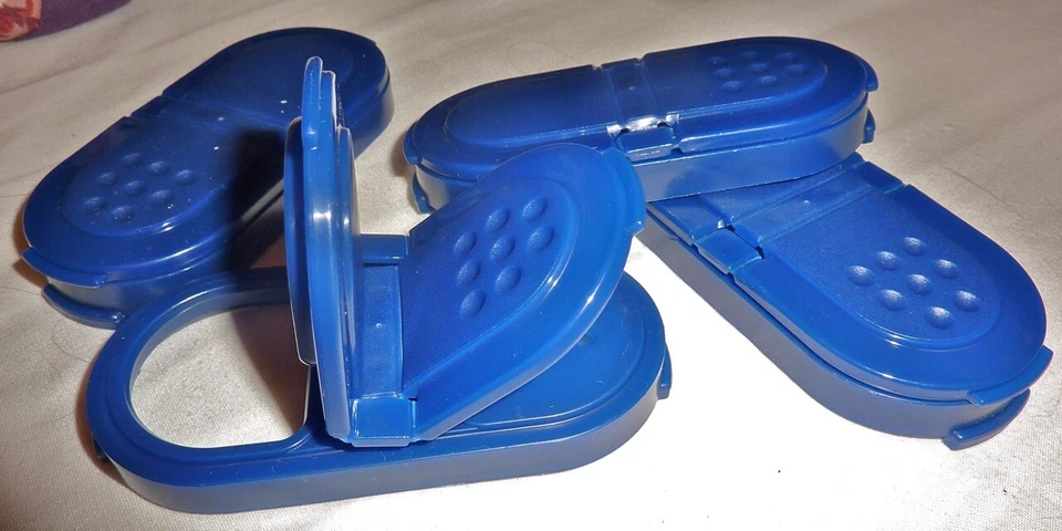 Tupperware 4 Spice Container Lids Only Bold and Blue HTF Rare NEW - Image 1 of 1