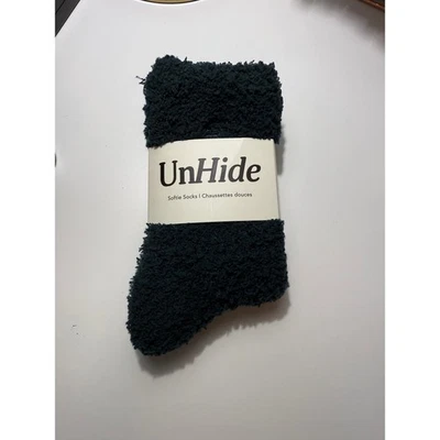 UnHide Dark Green Softie Socks | Gift | Cozy | Chenille | Lounge | Sleepwear - Image 1 of 4