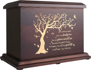 Cremation Memorial Urns for Human Ashes Adult Male Female, Wooden Box and Casket - Picture 1 of 7