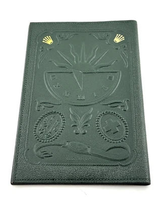 Cartera/portapapeles documentos vintage Rolex años 50 cuero en relieve. Verde oscuro. Foto 1 de 4
