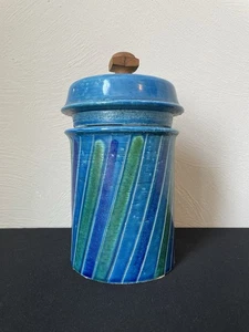 Tarro de bitossi grande vintage con tapa mediados de siglo cerámica italiana moderna - Imagen 1 de 13