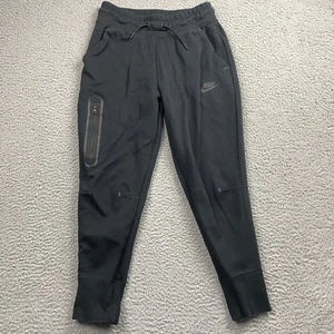 Nike Sportswear Tech Fleece Jogger Pants Youth Girls Small Black Loose Fit - Picture 1 of 10
