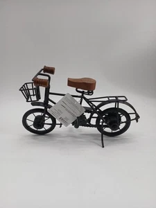 Bicycle Tabletop Desk Shelf Decor Black Metal Wood Decor Purposes Only 7"x11x 4" - Picture 1 of 10