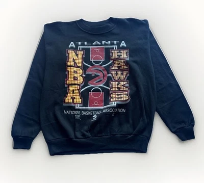 Vintage Atlanta Hawks NBA Official Fan Crewneck Sweatshirt Size M New w/ Tags - Image 1 of 4