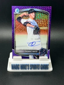 Autógrafo refractor mojo púrpura Thomas White Auto 2025 Bowman cromo BMA-TW/199 - Imagen 1 de 2