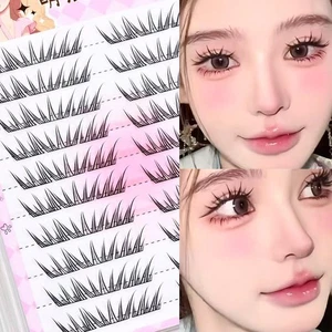 Glue-free false eyelashes,Curl Anime Lashes Natural Wispy Fake Lashes Fairy GX - Picture 1 of 23