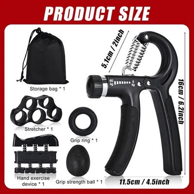 Hand Grip Strengthener Forearm Power Trainer Kit - 5 Pack Adjustable Resistance - Image 1 of 4