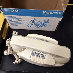 Vintage AT&T Princess Push Button Phone White Used Untested Desk Table Top - Picture 1 of 11