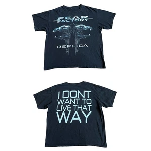 Camiseta De Colección Fear Factory Réplica Doble Cara Talla XL 23.5 x 26.5 Etiqueta Corte Negro - Imagen 1 de 12