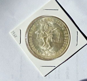1968 Mexiko Silber 25 Pesos XIX Olympische Spiele ~ kostenloser USA Versand - Bild 1 von 5
