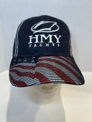 HMY YACHTS GORRA DE BÉISBOL AJUSTABLE CON CORREA Bandera Barcos Rojo Blanco Azul Estrellas Foto 1 de 4