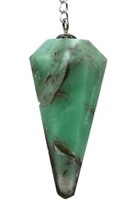 Péndulo de cristal radiestesia crisoprasa - Imagen 1 de 7