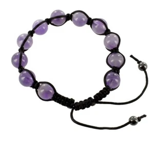 Edelsteinarmband  im Shamballa Style  mit Amethyst - Picture 1 of 1