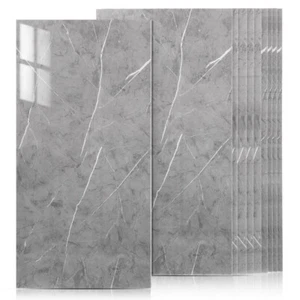 10/20X GREY Self-Adhesive Marble Tiles Wall Sticker Stick On Kitchen Bathroom - Picture 1 of 23