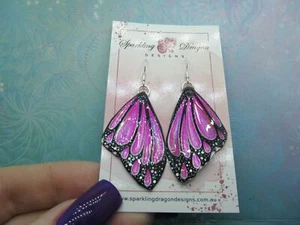 Butterfly Wing Pretty Pink Earrings - Fairy Jewellery, Fun Gift for her - Picture 1 of 6