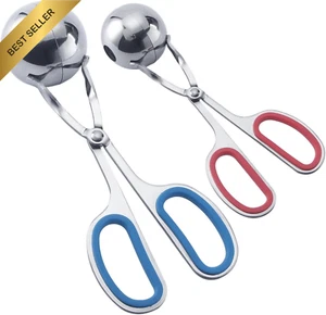 2PCS Non-Stick Stainless Steel Meatball Maker Scoops with Detachable Handles - Picture 1 of 12