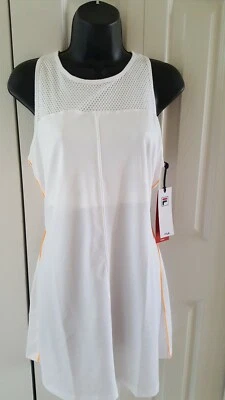 Fila Women's Tennis Dress White and Orange Pop Piping TW191 - Image 1 of 4