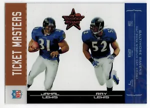 2004 Leaf Rookies & Stars TICKET MASTERS BRONZE (RAY LEWIS & JAMAL LEWIS) #/1250 - Bild 1 von 2
