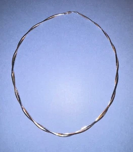 Very Pretty 925 Sterling & 1/14 14K GF Twisted Necklace Made in Peru - Picture 1 of 3
