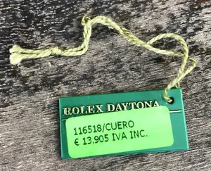 ROLEX GreenTag Hangtag Cosmograph Daytona 116518 Yellow Gold Leather Strap OEM - Picture 1 of 2