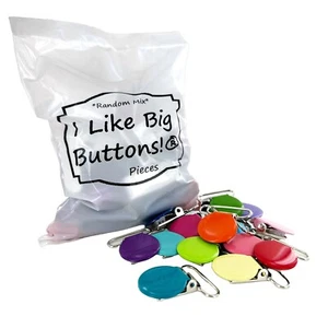 Metal Suspender Clips - 1 INCH - Enamel Round Clip Soother/Dummy/Pacifier Holder - Picture 1 of 11